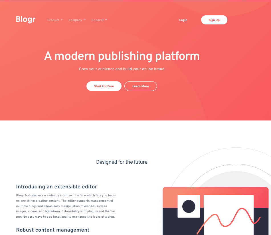 Blogr Landing Page